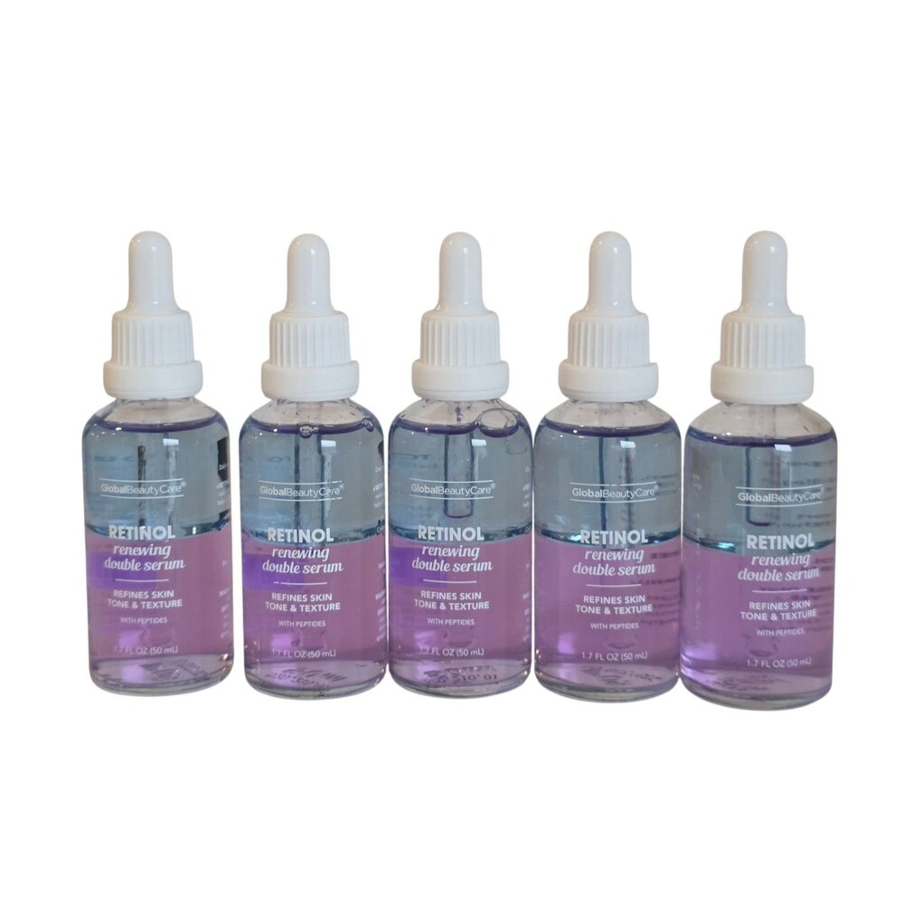Global Beauty Care Retinol Renewing Double Serum 1.7 Fl.oz~ 5 Pack
